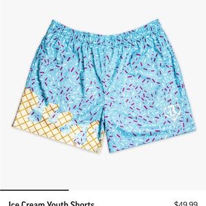 Baseball 101 Ice Cream Youth Shorts - Blue